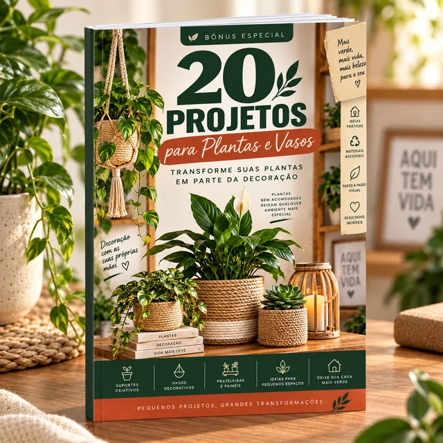 Capa do bônus 20 Projetos para Plantas e Vasos
